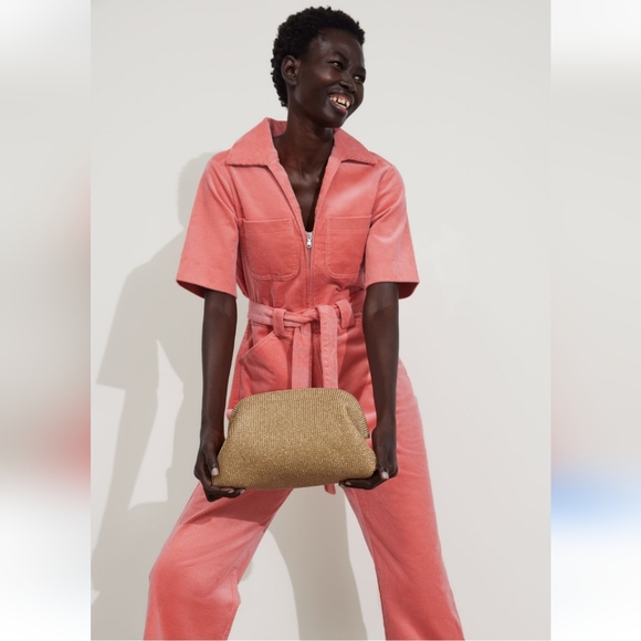 Los Angeles Atelier & Other Stories Coral Corduroy Jumpsuit Size 8 - Picture 15 of 15